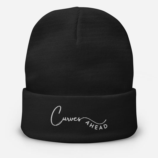 Curves Ahead Embroidered Beanie